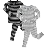AVAUMA Stripe Pattern Baby Boys Girls Pajama Set Kids Toddler Snug fit Ribbed Sleepwear pjs for Daily Life Style