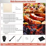 TANGZON Outdoor Pizza Oven Wood Fired with Thermometers and Cover 64x53x162cm view 4