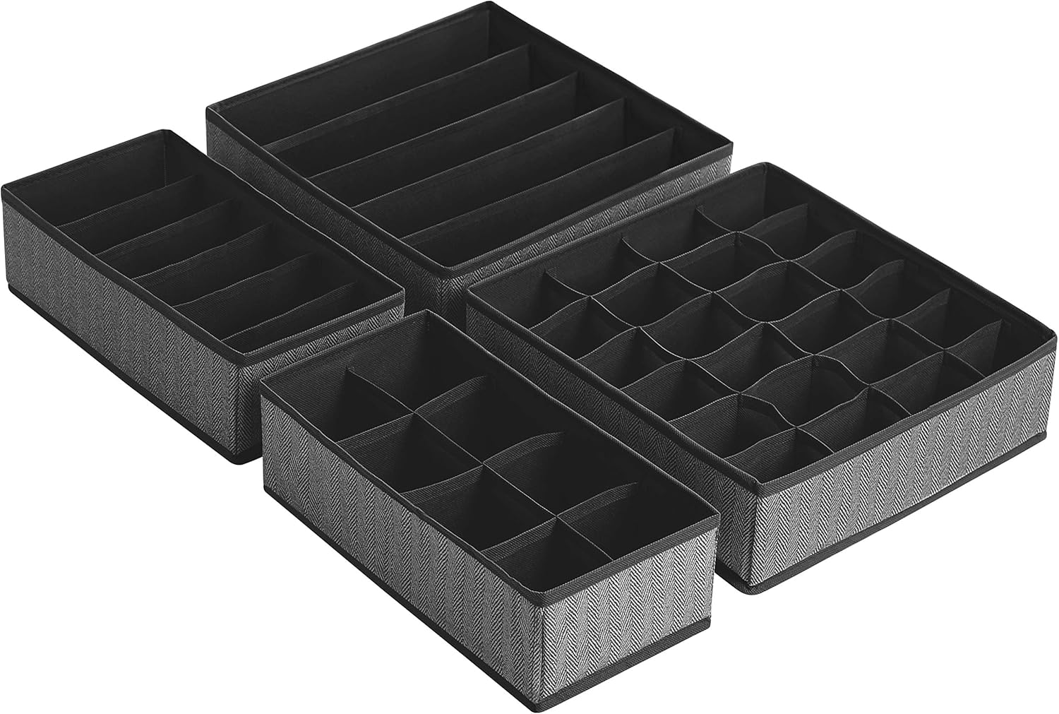 SONGMICS Aufbewahrungsboxen für Unterwäsche, 4er Set, Schubladen