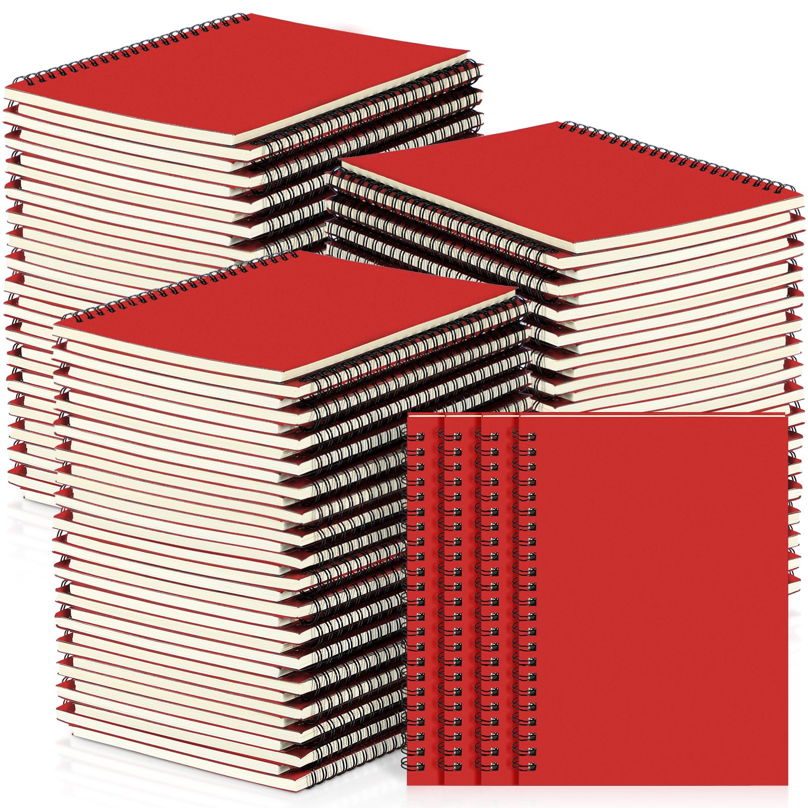 Photo 1 of Yahenda 54 Pcs Spiral Notebook Bulk A5 Journal Lined 8.3'' x 5.5'' Writing Composition Paper Small Notepad Subject Notebook for Students Office Business Back to School Supplies (Red)