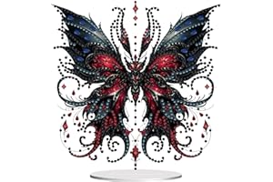 hyzsj DIY Diamond Desktop Ornament Butterfly, Crystal Diamond Art Painting Tabletop Ornaments Single Sided, Diamond Ornament for Adult Beginner Home Office Decor Crafts Gift（7.8x7.8inch）
