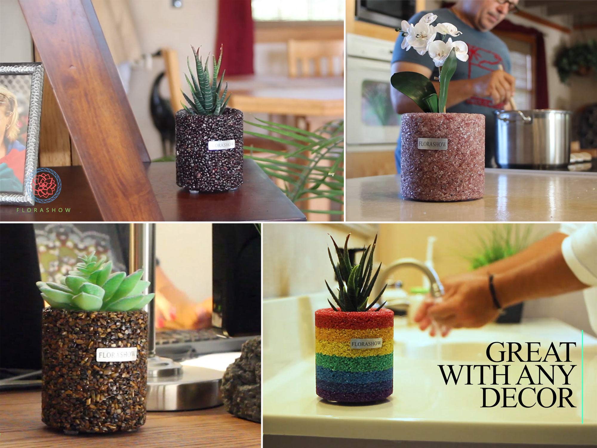 FLORASHOW Succulent Pots, Ruby&Epidote Materials Mini 3.26 inch Succulent Plant Pots, Ultra-Breathable, water-permeable suitable for succulents, Cactus, Smaller plants and More