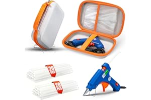 Mini Hot Glue Gun Set with 40 Sticks, 20W Fast Preheating Wired Glue Gun Kit Storage Case Gift for School DIY Projects, Arts,