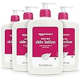 Amazon Basics Body Lotion for Extra-Dry Skin with Vitamins B5 & E, Clean Scent, 16 fl oz, Pack of 4 (Previously Solimo)