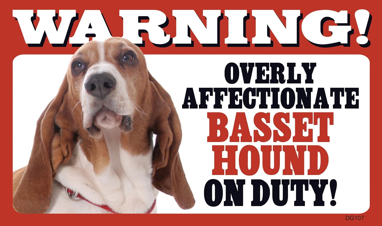 Buy Warning Overly Affectionate Basset Hound On Duty Online At Low Prices In India Amazon In