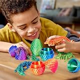 YILCER 6PCS 3D Printed Dragon Eggs Inside Dragon Fidget Toy Easter Gift Set view 4