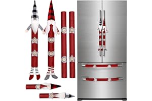 Honeydak Christmas Refrigerator Handle Covers Set of 6 Gnome Decorations Indoor Swedish Kitchen Appliance Handle Covers for Microwave Oven Dishwasher Fridge Door New Year Decor