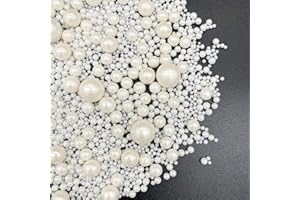 Weraru Edible White Pearl Sugar Sprinkles Candy Mixing Size Baking Edible Cake Decorations Cupcake Toppers Cookie Decorating Celebrations Wedding Shower Party Chirstmas Supplies 130g/ 4.58oz
