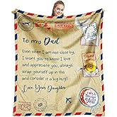 Valentines Day Dad Gifts from Daughter, Birthday Gifts for Dad from Daughter, Dads Birthday Gift Ideas Throw Blanket 60''x50'', Presents for Father from Daughters, Father Bday Gift from Daughters