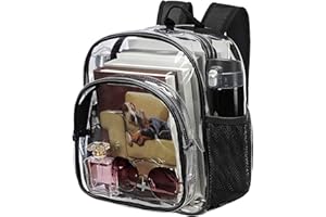 KUI WAN Clear Backpack Stadium Approved 12x12x6 Small Clear Backpack for Concert,Work,Festival,Security,Stadium