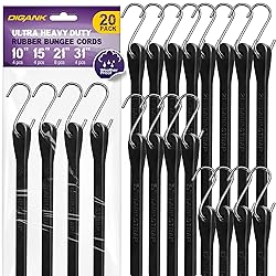 Bungee Cords with Hooks (20 Pack) Heavy Duty