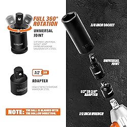LLNDEI 3/8" Drive Impact Socket Set SAE and Metric