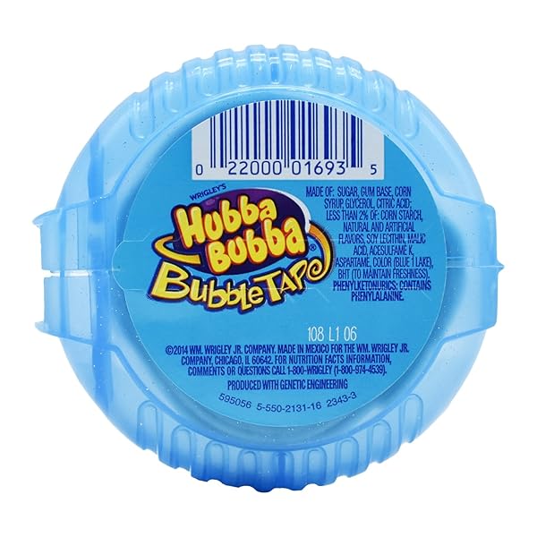 HUBBA BUBBA BUBBLE TAPE SOUR BLUE RASPBERRY 6 FEET GUM 56.7GM