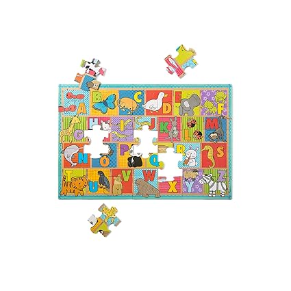 Melissa Doug Natural Play Giant Floor Puzzle Abc Animals 35 Pieces Great Gift For Girls And Boys Best For 3 4 5 6 And 7 Year Olds