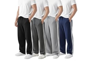 JARMAKO Boys Sweatpants, Fleece Lined Joggers, 4-Pack Baggy Athletic Pants, Youth Kids Activewear, Size 4-16