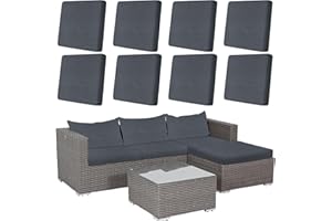 8 Pcs Patio Outdoor Cushion Covers Replacement Waterproof Stretch Sofa Couch Cushion Covers Washable Individual Couch Slipcov