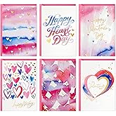 Hallmark Valentine's Day Cards Assortment, Gold Foil and Watercolor (36 Cards and Envelopes)