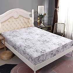 Mengersi Marble Sheet Set - White Gray Black Marble