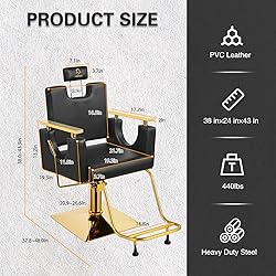 LUXMARS Heavy Duty Barber Chair, 360° Swivel