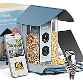 Beako™ Smart Bird Feeder with 4K Camera Solar Powered for Outdoors - UHD Live Stream for Birdwatching, AI Identification 10,000+ Bird Species, Real-Time Motion Detection, Bluejay Sky
