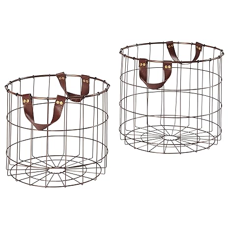 Stone & Beam Modern Round Metal Wire Storage Basket