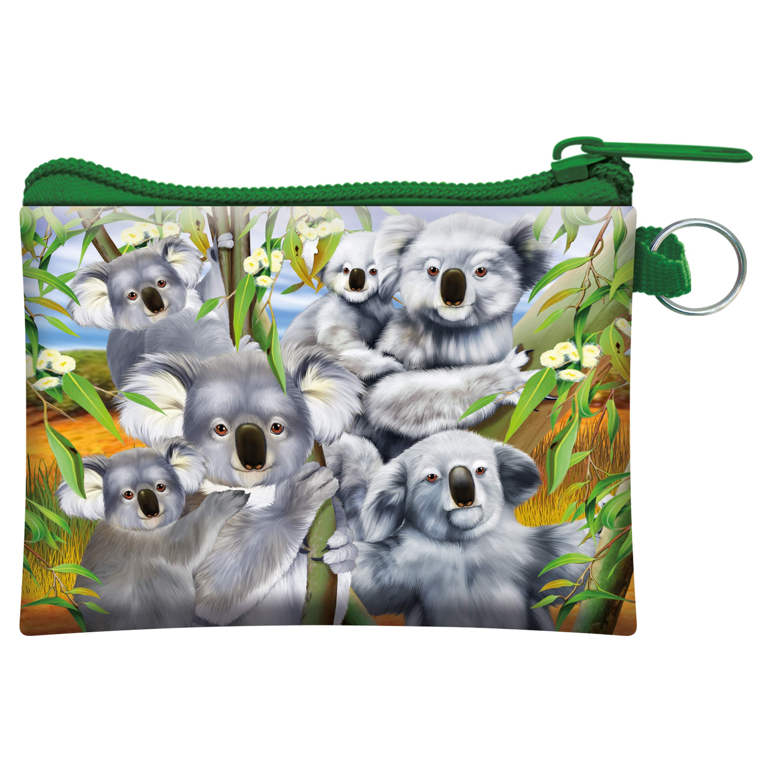 3D LiveLife Coin Purse – Koala Cuddle from Deluxebase. Lenticular Animal Themed Wallet Featuring Secure Zip, Compact Design for Cash and Card Storage. Perfect Wild Animal Gift.