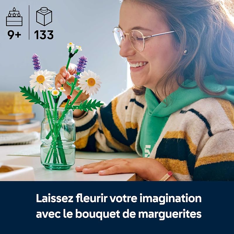 Botanicals Marguerites - Bouquet de Fleurs Artificielles - Marguerites & Lavande - Décoration Chambre d'enfant DIY - Cadeau d'anniversaire pour Fille 9 Ans ou Adulte Passionné.e de Plantes 11508 — photo 2 sur 8