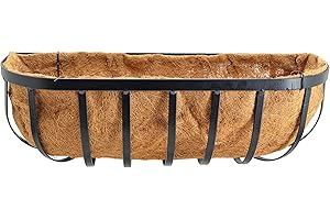 Arcadia Garden Products 1529 Solstice Series Wall Trough Planter, 24-Inch, Black