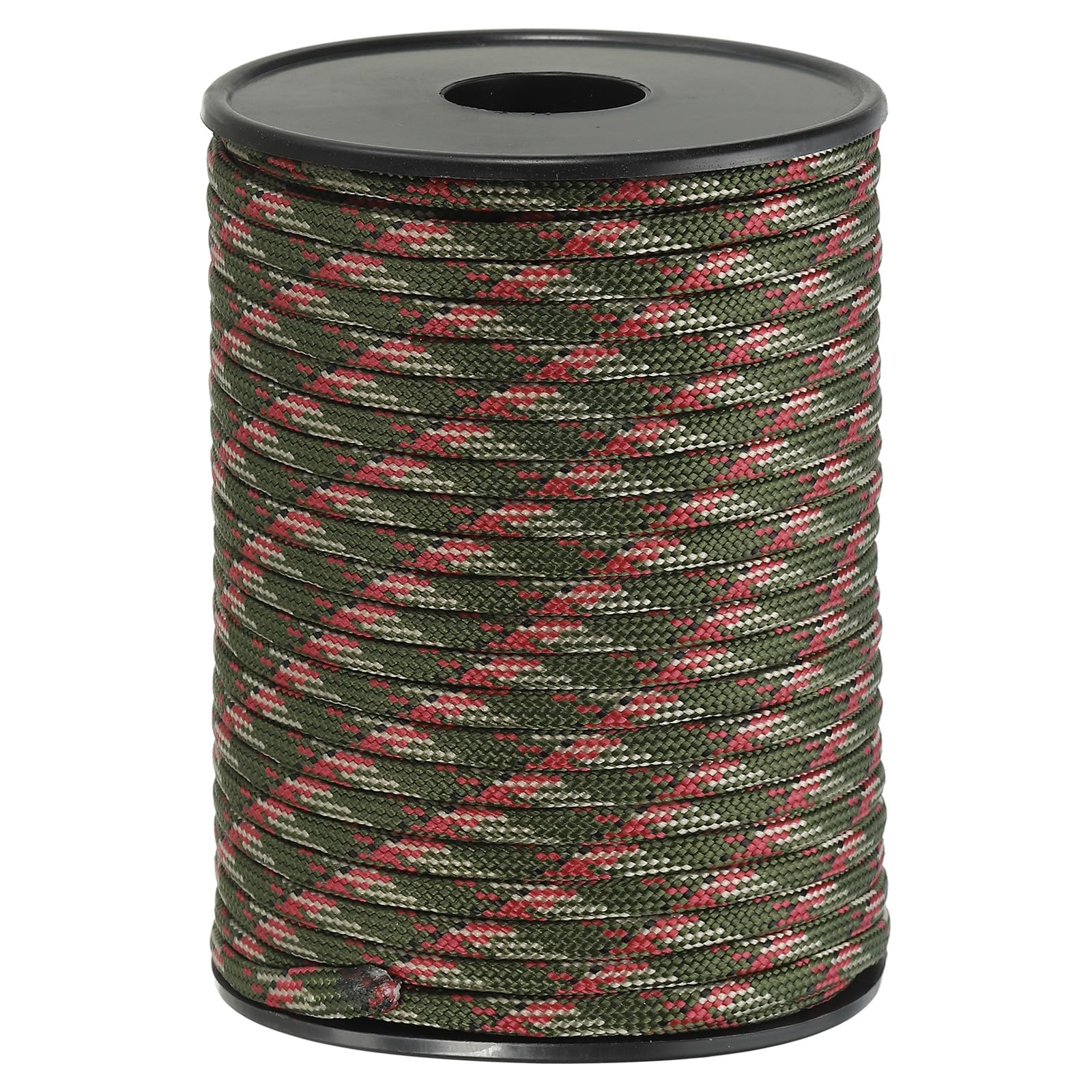 PATIKIL 100FT 550 Paracord, 9 Strand Parachutes Cord Spool 4mm Survival Strong Rope String for Camping Hiking Fishing, Jungle Camo