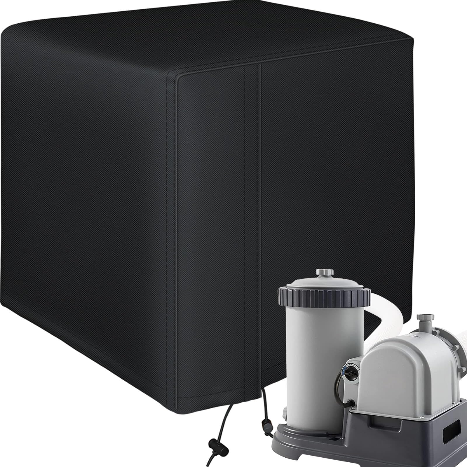 Photo 1 of Waterproof Above Ground Pool Filter Pump Cover for Intex C1500 C2500 Krystal Clear Cartridge Filter Pump, Sand Pool Filter Pump Above Ground Cover, Heavy-Duty 600D Fabric - Windproof & UV-Resistant