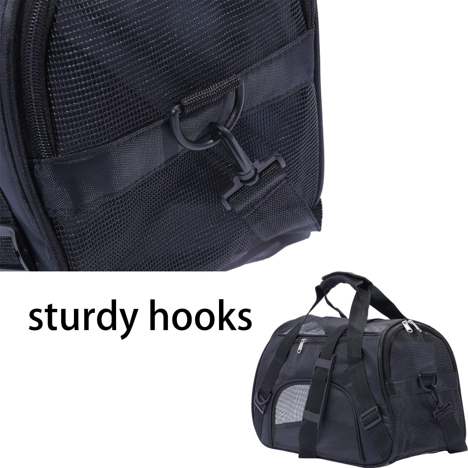 PPOGOO Pet Carriers for Small Cats and Dogs 17x7.5x11 Pet Travel Carrier Airline Approved Black : Pet Supplies