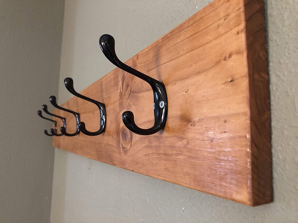 36" Coat and Hat Rack with 5 hooks Handmade