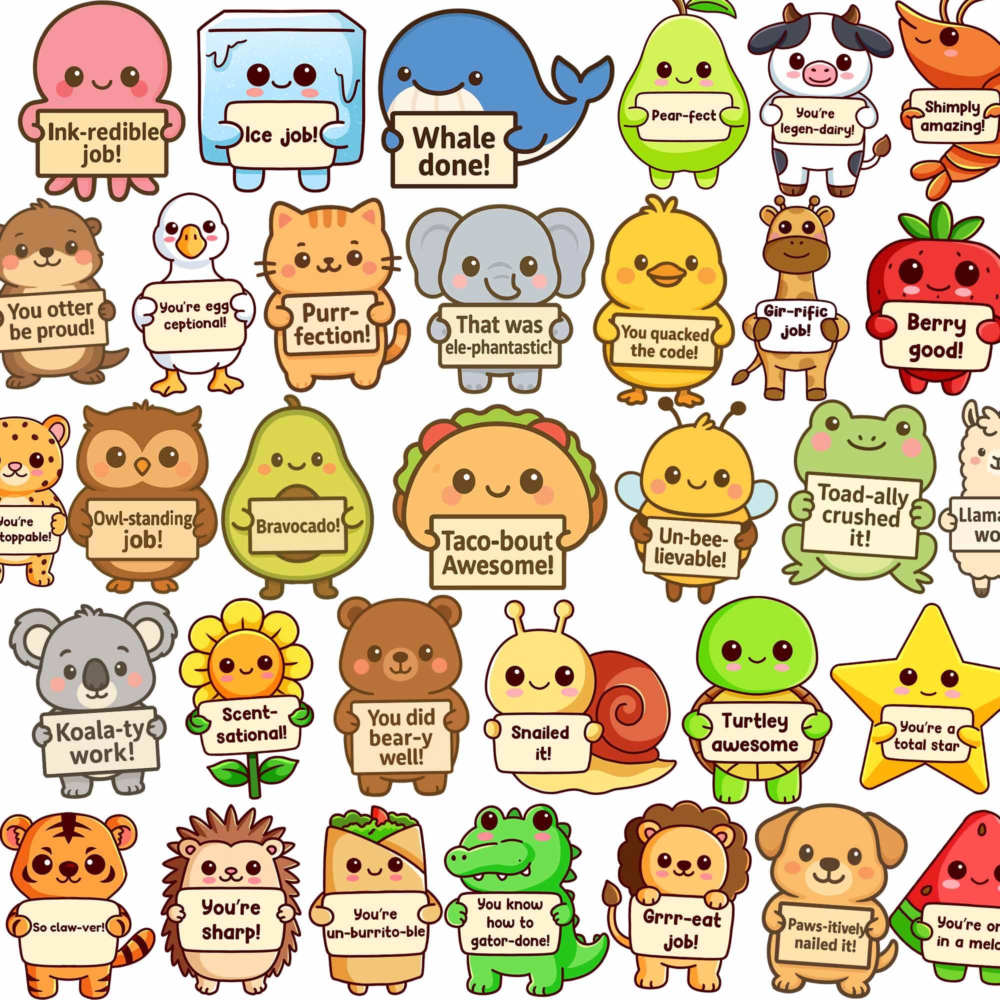 800PCS Teacher Stickers for Kids Classroom by Puraesla - Motivational Affirmation Sticker Gift, Emotional Support Rewards for Schools, Positive Animal Funny Gift Inspirational Bulk