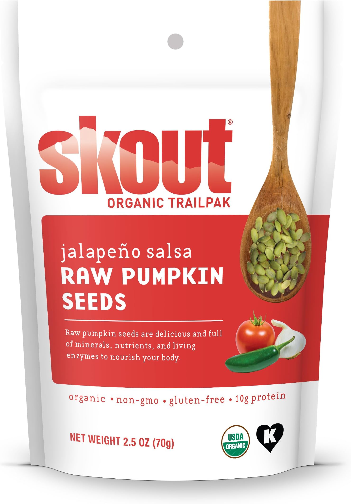 SKOUT Organic Pumpkin Seeds Jalapeno, 2.2 OZ