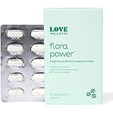 Love Wellness Vaginal Probiotic Suppositories, Flora Power - Fast-Acting Probiotic Strains with Vitamin C Supports Vaginal pH