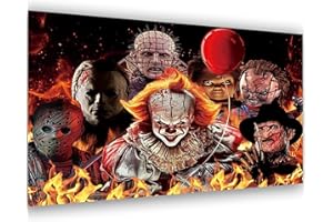 Aestalrcus Horror Paint by Number for Adults Canvas,Acrylic Adults Paint by Numbers Kits,Large Halloween Paint by Numbers for Adults,Home Wall Decoration and Gifts 16x24 inch