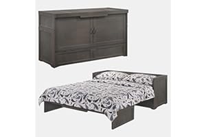 NIGHT & DAY Murphy Cube Cabinet Bed Pre-Assembled (Stonewash, Queen)