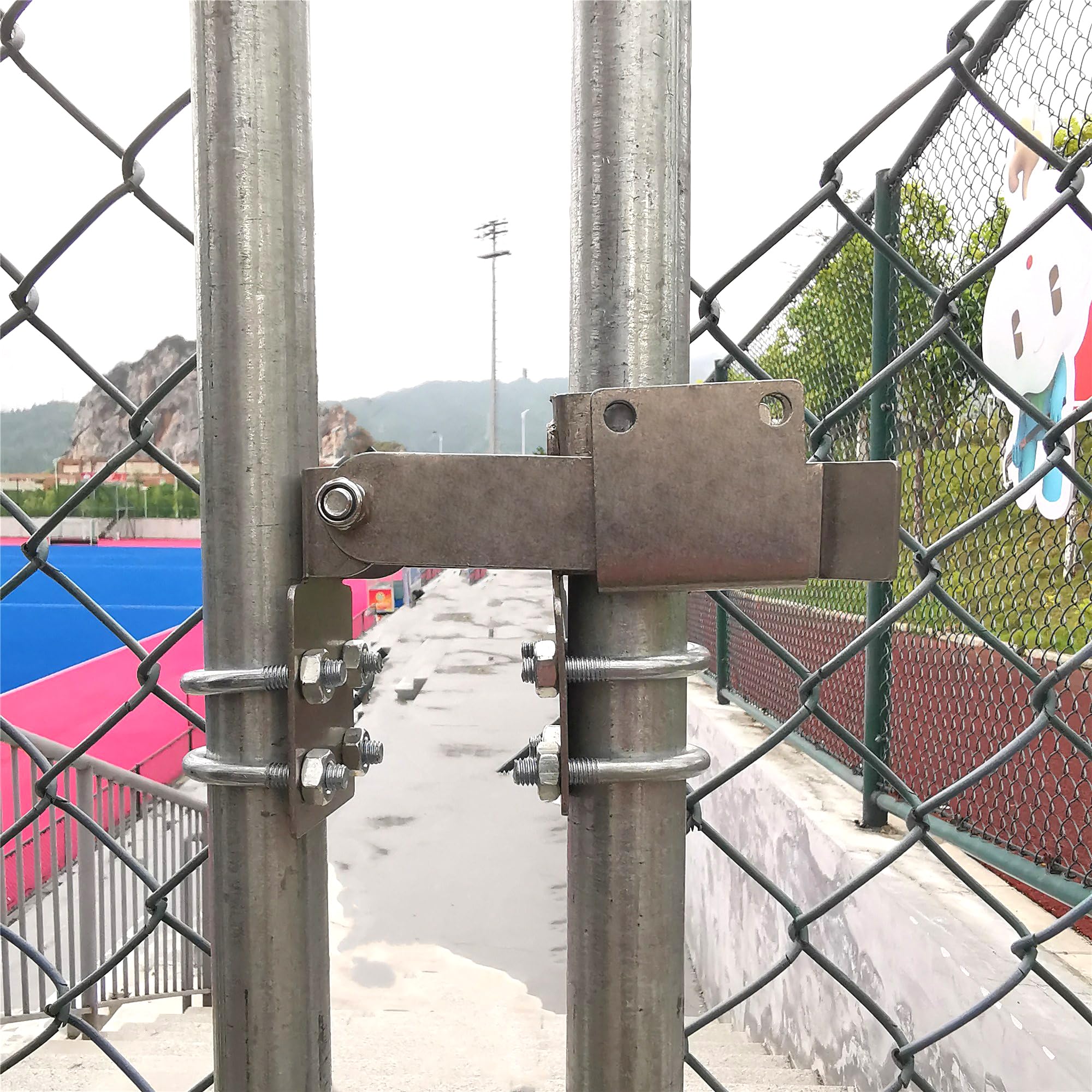 Photo 1 of BiJun Chain Link Residential Strong Arm Double Gate Latch,Latches 2 Gates Together Without The Need of A Drop Rod,Chainlink Gate Latch for1-3/8" Gate Frames