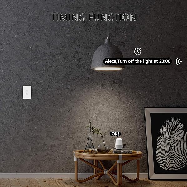 UseeLink Interruptor ZigBee Smart Light de 2 velocidades compatible con AlexaGoogle Home se utiliza con TuYa ZigBee Hub mando a distancia funcin de temporizador control por voz 1 paquete