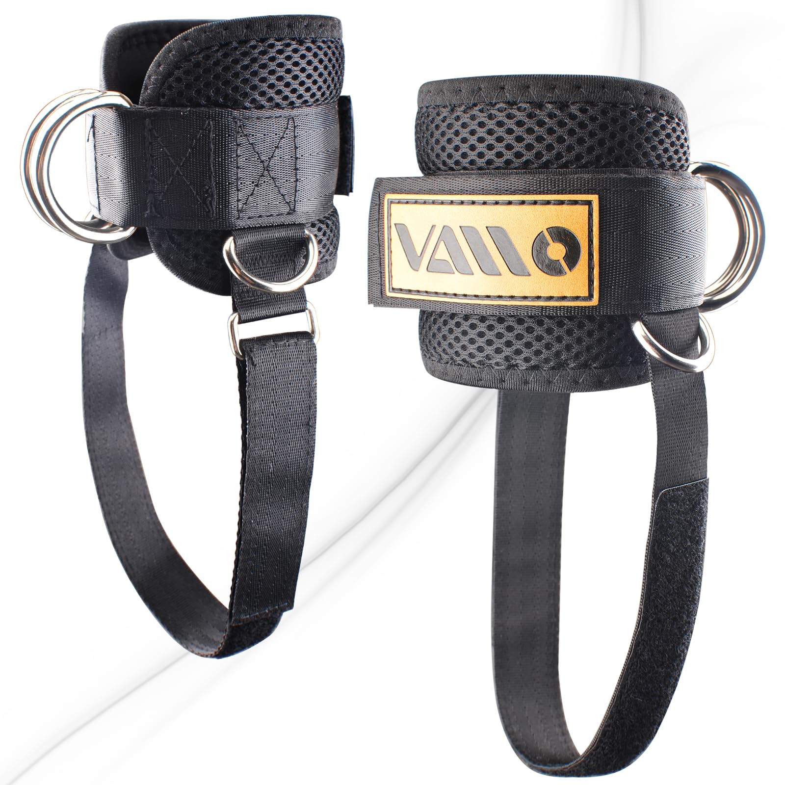 Photo 1 of VAIIO Adjustable Comfort fit Neoprene, Ankle Straps for Cable Machines, 5 D-Ring Design & Extra Strap -The extra strap under your feet boosts stability for maximum thigh and leg activation in each rep