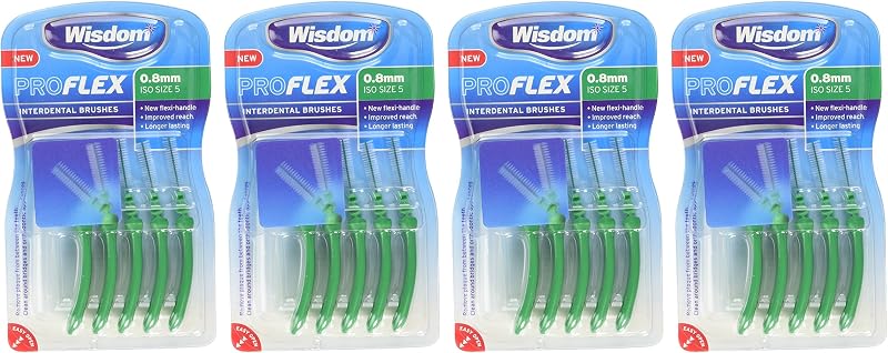 Proflex Interdentalbürsten, 0,80 mm, grün, 4 Stück, 20 Stück