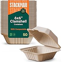 Amazon.com: TreeTute 125 Pack 6x6 Inch Clamshell Take Out Food ...