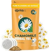 100% Pure Chamomile Tea - Only Flowers without Stems, Chamomile Tea Bags Caffeine Free, 60 count, Calming Tea Te De Manzanilla by Aprika Life