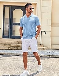 COOFANDY Men's Shirts Short Sleeve Button Down