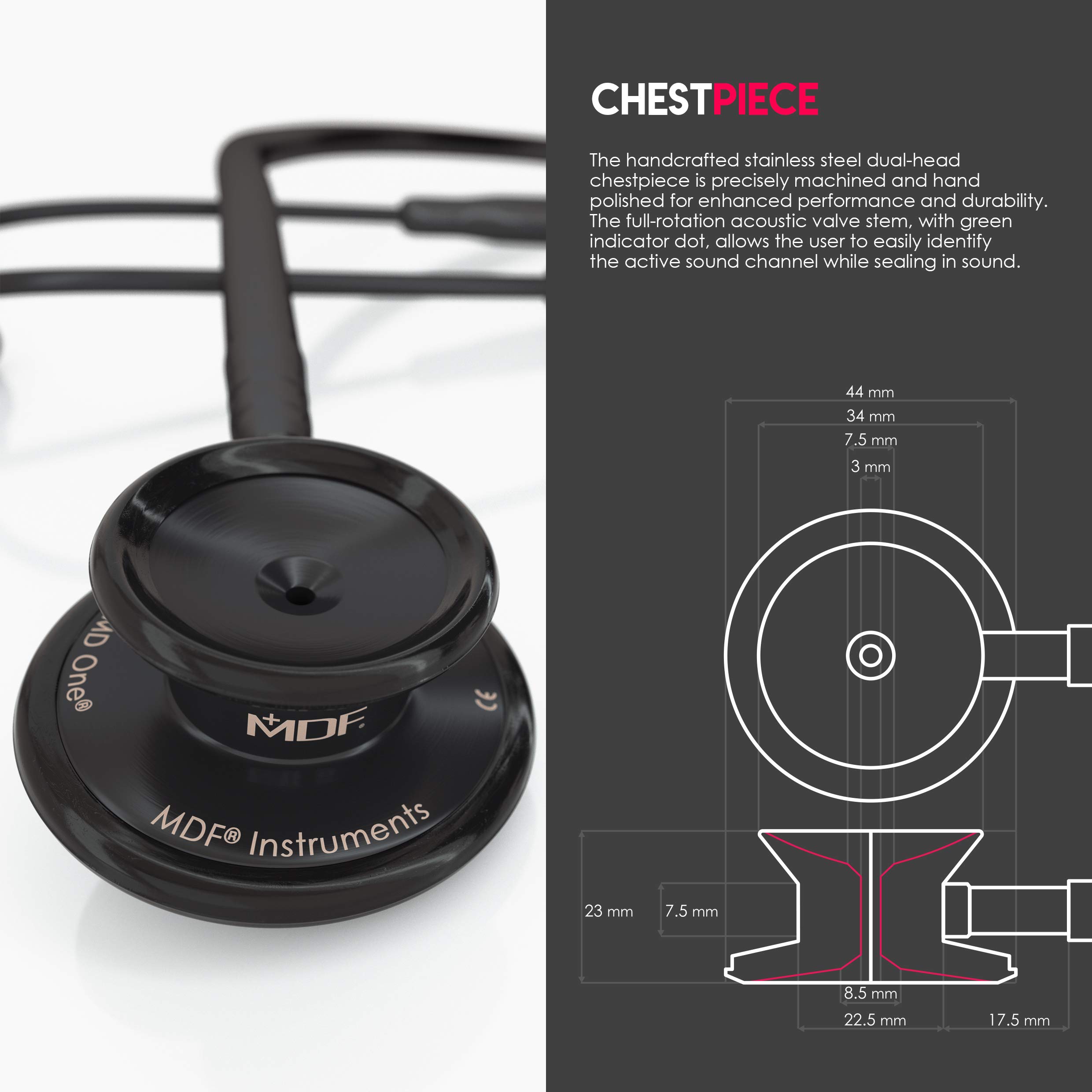 MDF Instruments MD One Stainless Steel Premium Dual Head Stethoscope