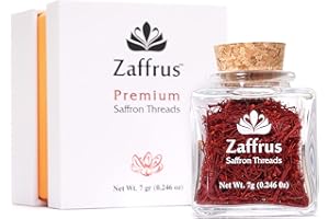Zaffrus - Premium All Red Saffron Threads For Cooking Saffron Rice, Risotto, Paella, Desserts, Tea and Golden Milk (7 grams / .246 oz)