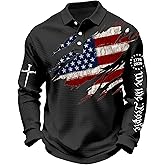 Men's 250Th Anniversary National Flag Print Casual Waffle Fabric Polo Shirt Cross Patriotic Tee