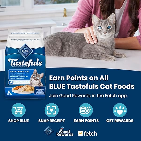 BLUE BUFFALO TASTEFULS ADULT DRY CAT FOOD FOR WEIGHT MANAGEMENT, MADE IN THE USA WITH NATURAL INGREDIENTS, CHICKEN RECIPE, 3-LB. RESEALABLE BAG