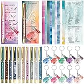 Spakon 20 Sets Valentines Christian Gift for Women Bible Verse Pens Keychains Bookmarks Religious Holiday Gifts Bulk for Friends Teachers Church Groups Sunday School Stocking Stuffers(Gel Pen)