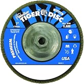 Weiler 804-50544 Tiger Premium Type 29 Angled Flap Disc, Zirconia Alumina, 7", 60 Grit, 5/8"-11" UNC, 8600 rpm